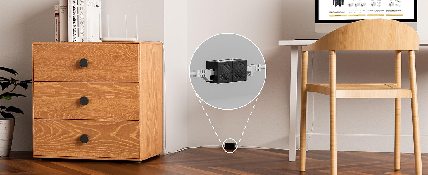 iwillink RJ45 Ethernet Cable Extension Coupler - Female to Female