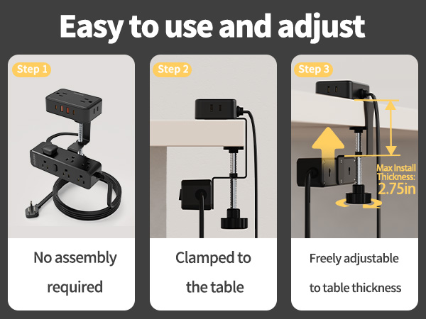 desk clamp power strip
