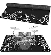 4Ft x 5.3Ft Drum Mat Drum Carpet Tightly Woven Fabric with Non-Slip Grip Bottom Drum Rug for Bedr...
