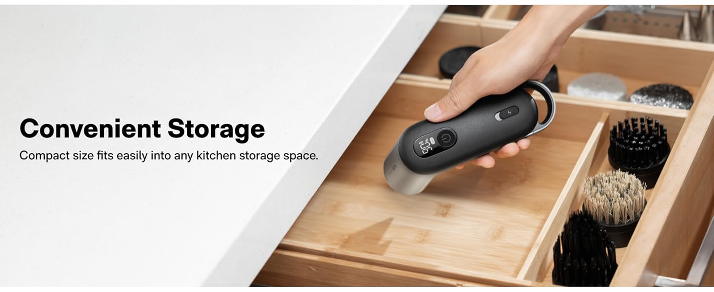 hoto electric spin scrubbers, convenient storage