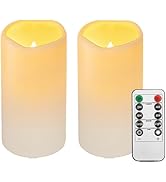 2PACK Outdoor Waterproof plastic flameless Candles with Remote Control and Timer, LED Flickering ...