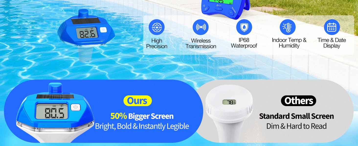 pool thermometer floating easy read