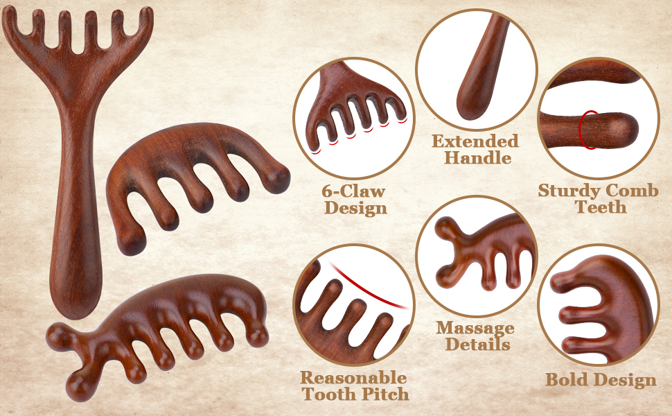 Wooden Head Scalp Massager