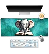 LIMKRIAN Elephant Mouse Pads for Desk, Cute Desk Mat Desk Pad, Large Gaming Mouse Pad Non-Slip, K...
