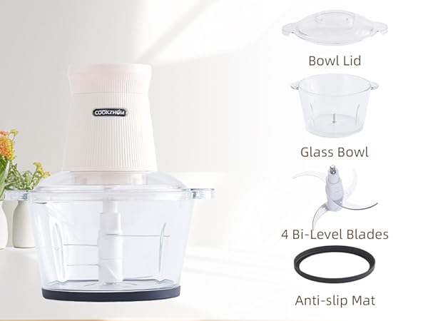 Food Processor with Glass Bowl 