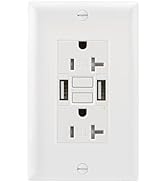 Wengart GFCI Outlet with USB in-Wall,20A Self-Test with LED Indicator Tamper Resistant DC5V 4.8A ...