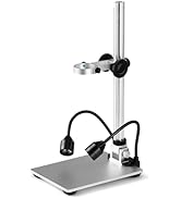 Koolertron 12inch Extended Aluminum Microscope Stand with 2 Fill Lights, Portable Adjustable Manu...