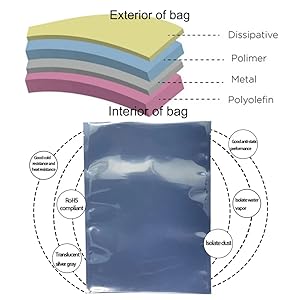 Antistatic Bags with Top Open ESD Shielding Zip Lock Bag