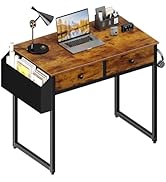 Lufeiya Small Desk with Drawers - 32 Inch Computer Desk for Small Space, Study Writing Table Vani...