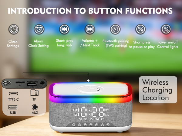 Bluetooth Speaker with Wireless Charging