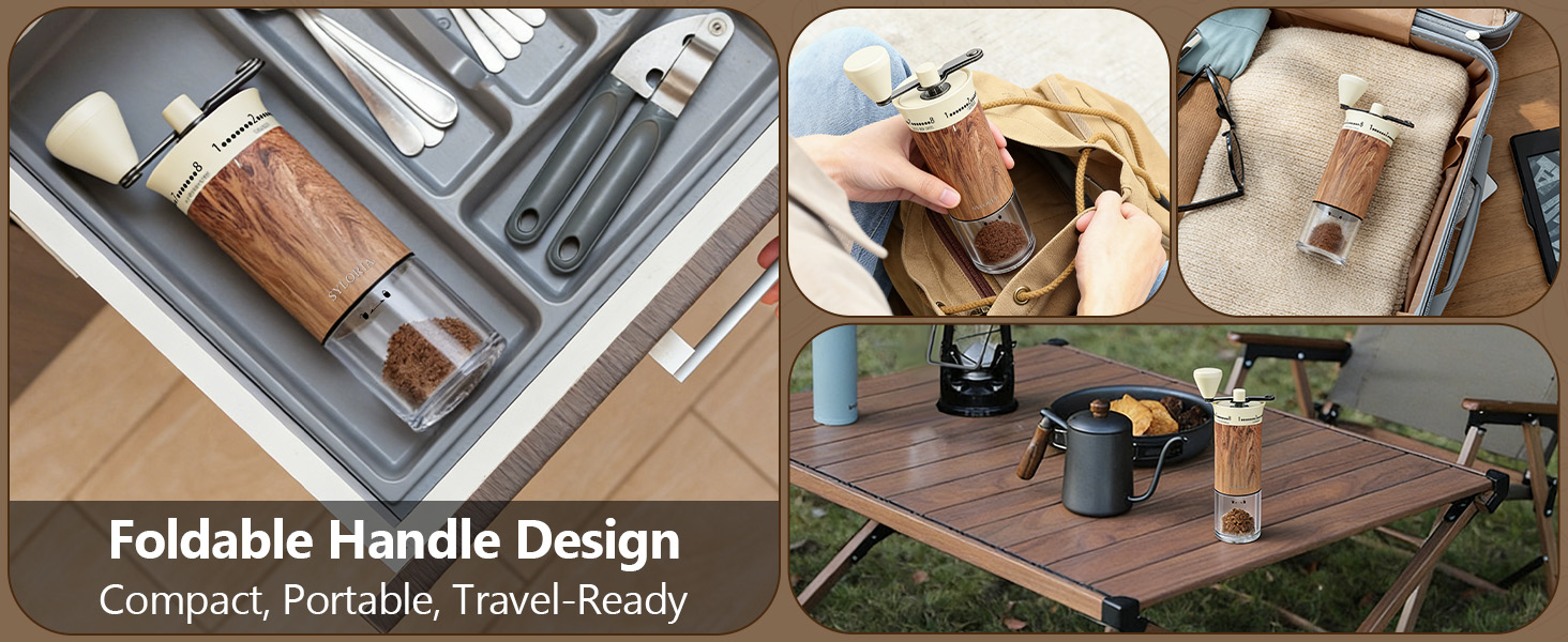 foldable manual coffee grinder