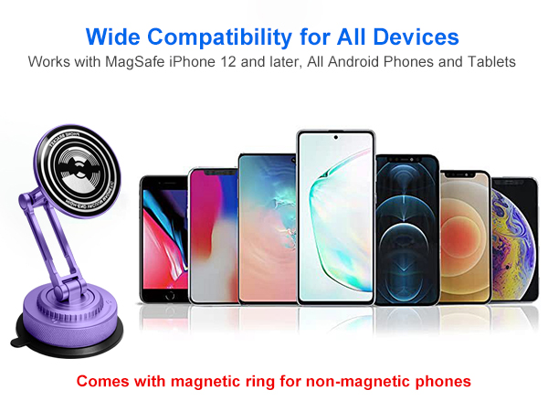 Universal Purple Lavender magnetic mount, compatible with all phones, chic for women