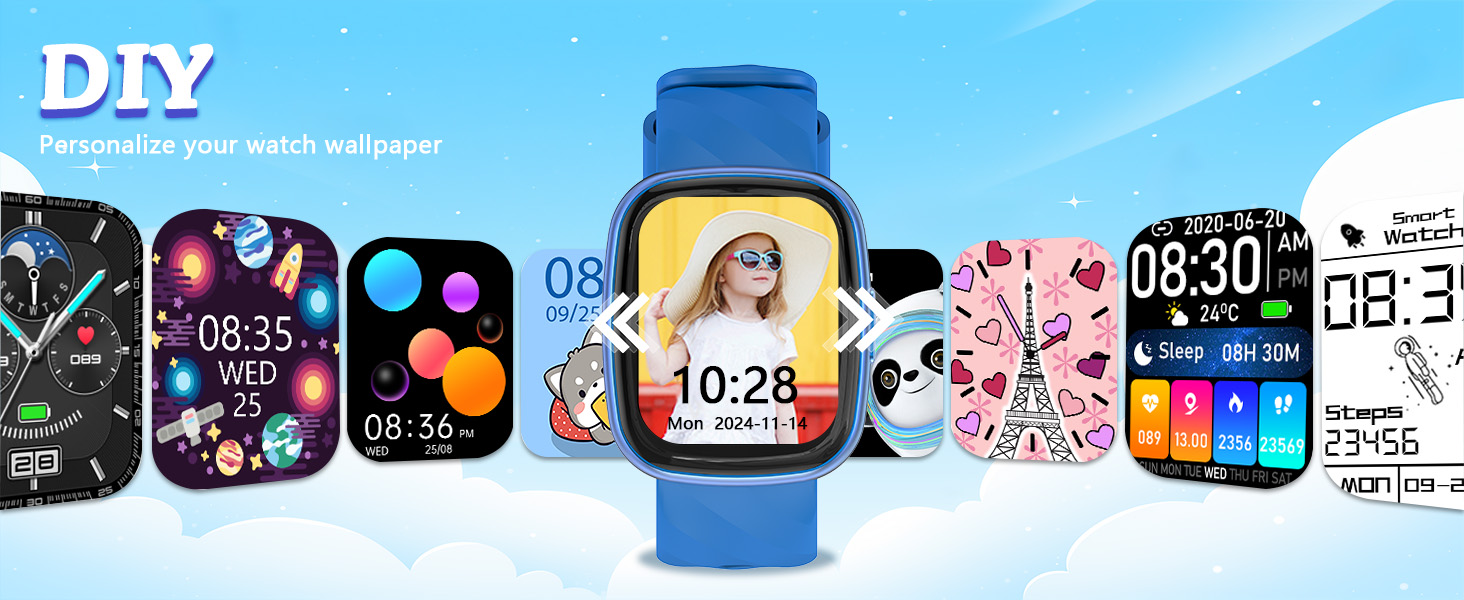 kids smart watch, kids fitness tracker, smart watch for boys girls ages 8-12, waterproof kids watch