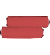 Enipate Set of 2 Outdoor Bolster Pillows Weather Resistant Patio Solid Round Lumbar Throw Pillow ...