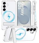 For Samsung Galaxy S25 Case with Stand [Compatible with MagSafe] Crystal Clear Magnetic Protectiv...