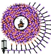 800 LED Halloween Tree Lights, Flowing Twinkling Cluster Lights Outdoor | Orange &amp; Purple,15 Mode...