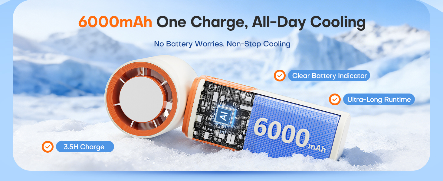 6000mAh Mini Fan