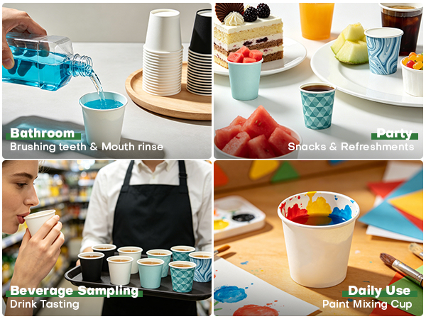 2oz Paper Cups for Rinsing, Espresso, Medication &amp;amp; Sampling