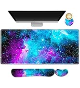 AIMSA Large Gaming Mouse Pad Set, Keyboard Wrist Rest Support Mouse Pad, Ergonomic Memory Foam Mu...