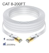 Cat 8 Ethernet Cable 200 FT, Outdoor&amp;Indoor High Speed Heavy Duty Network LAN Internet Cable,SFTP...