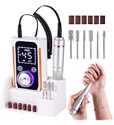 Portable Nail Drill File Electric 45000RPM Rechargeable DIY Nail Drill Kit with Large LCD Screen ...