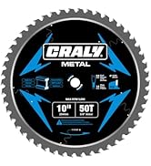 CRALY 10 Inch 50 Teeth Steel and Ferrous Metal Cutting Circular Saw Blade, 5/8 Inch Arbor, Thin K...