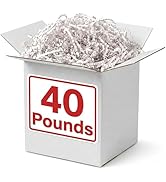 Box USA 40 lb. White Crinkle Paper Packing, Shipping, and Moving Box Filler Shredded Paper for Bo...