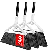 Szjyhqy 3 Pack Outdoor Indoor Broom, Brooms for Sweeeping Indoor, Heavy-Duty Kitchen Broom with L...
