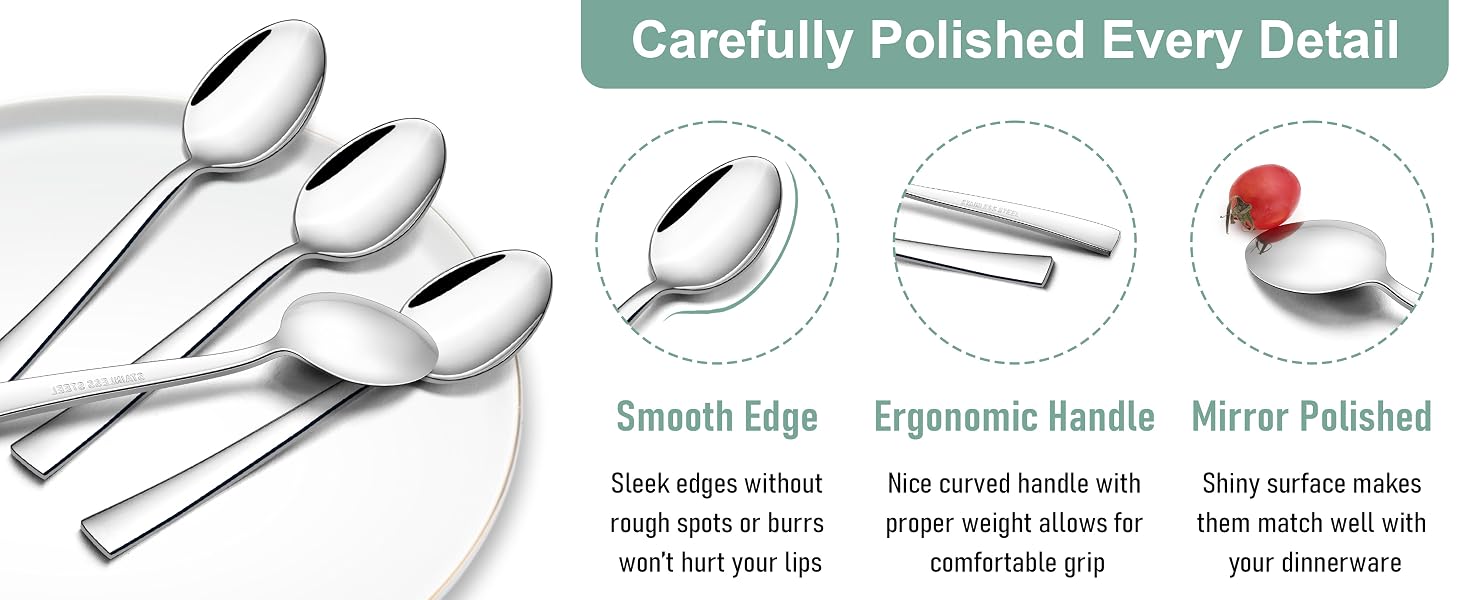 Sleek edge won’t scratch your mouth, ergonomically designed for comfortable grip