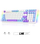 E-Yooso Gasket Mechanical Gaming Keyboard, 96% RGB Backlit Tri-Mode Bluetooth/Wireless/Wired Hot ...