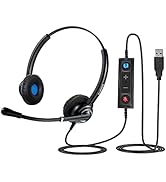 VoicePro 20 Professional Home Office and Call Center USB Headset with Noise Canceling Microphone,...