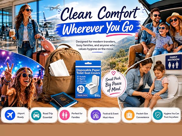 disposable toilet seat cover pocket size travel clean roadtrip kids camping family