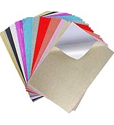 UCEC Glitter Cardstock Paper, 50 Sheets 10 Colors, Self-Adhesive Sparkly Paper for Card Making, G...