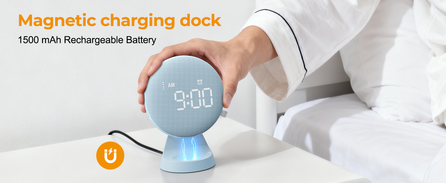alarm clock rechargeable alarm clock that vibrates bed magnetic charing dock alarm deaf