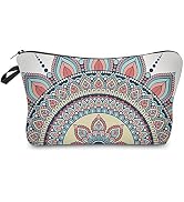 Deanfun Cosmetic Bag for Women, Mandala Flowers Waterproof Makeup Bags Roomy Toiletry Pouch Trave...