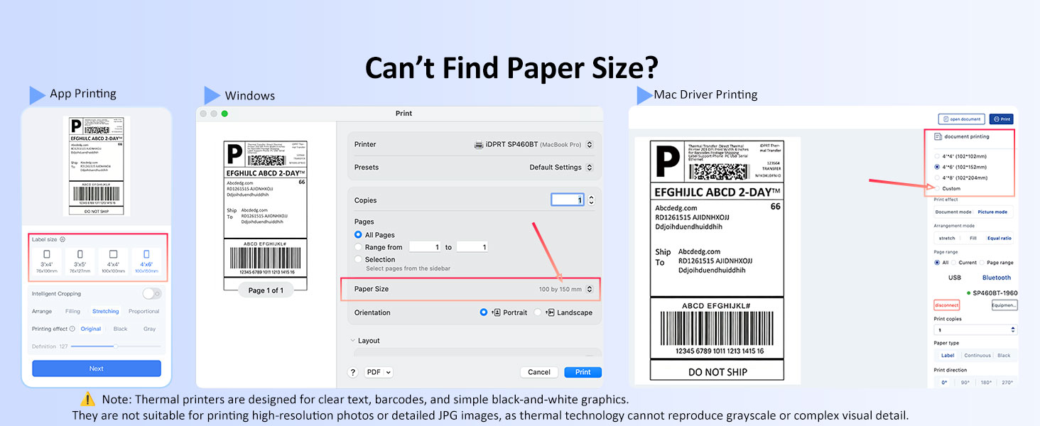 DPRT Bluetooth Thermal Shipping Label Printer