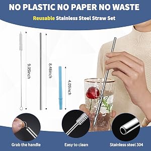 Stainless Steel Straw Set