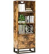 IRONCK Bookcase with Drawers, 3-Tier Small Book Shelf for Living Room, Office, Library, Storage C...