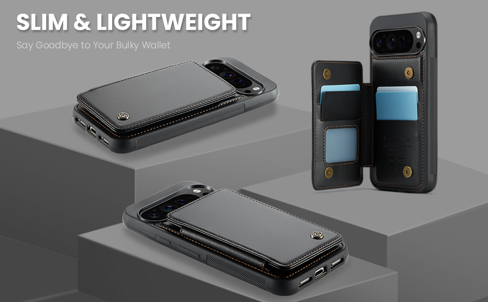 Google Pixel 10 Pro XL Wallet Case for Women Men RFID Blocking Card Holder Shockproof Phone Cover