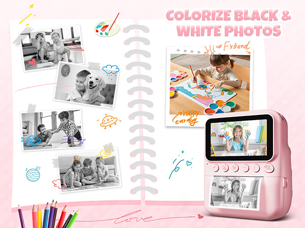 instant cameras that print photos toddler camera toys for ages 3-7 girls