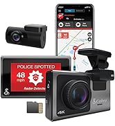 Cobra Smart Dash Cam + Rear Cam (SC 400D) – UHD 4K Resolution, Alexa Built-In, 3-Camera Capable, ...