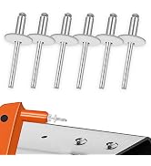 Sunxeke 100pcs Aluminum Large Flange Blind Rivets,3/16" x 1/2", Flange Diameter 5/8" (16 mm), Pop...