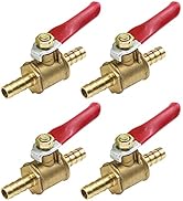 Antrader 4 Pcs Forged Brass Ball Valve Mini Shut Off Switch, 1/4