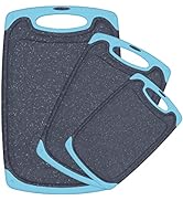 Plastic Cutting Board, 3 Pieces Dishwasher Safe Cutting Boards with Juice Grooves, Easy Grip Hand...