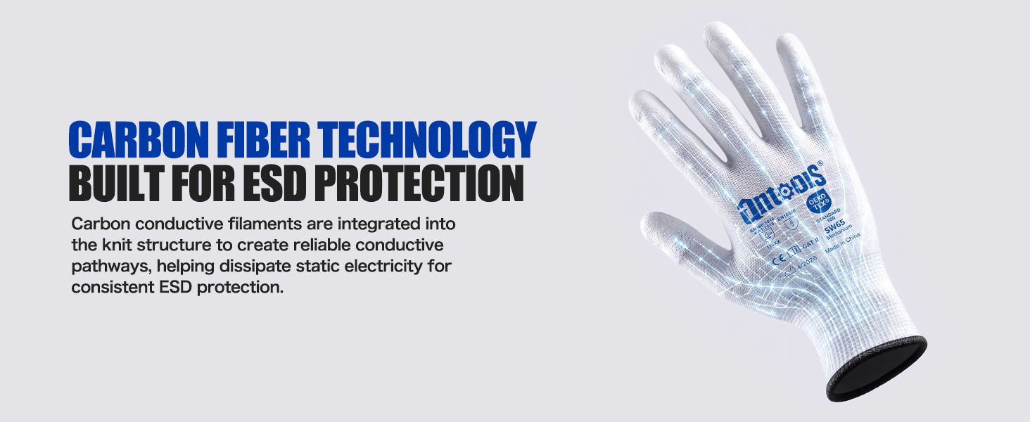 antools Nylon ESD Anti-Static Gloves