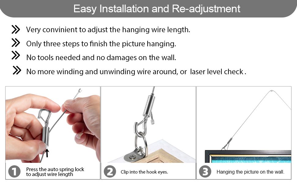 easy hanging picture wire kit