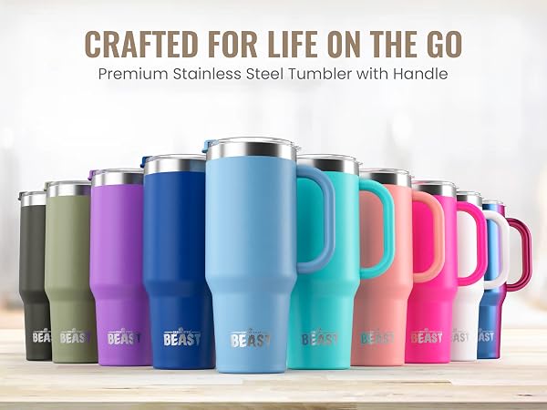 Greens Steel Beast Stainless Steel Insulated Tumbler With Handle