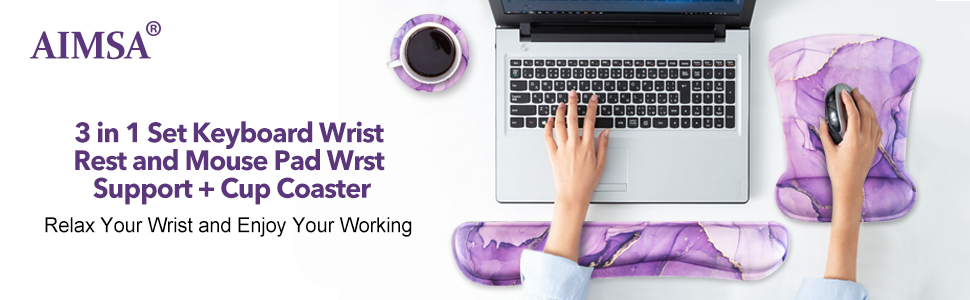 3 in 1 set keyboard wrist rest mouse pad