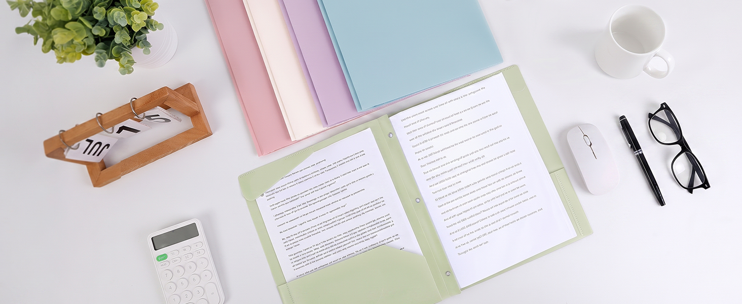 folders with pocket and prongs