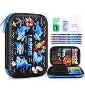 homicozy Pencil Case for Boys,Cool Shark Stationery Set for Kids,3D EVA School Pencil Box Organiz...